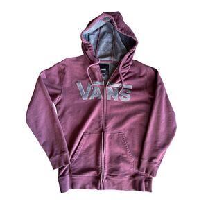 Vans Full Zip Burgundy Hooded Sweat Jacket Medium